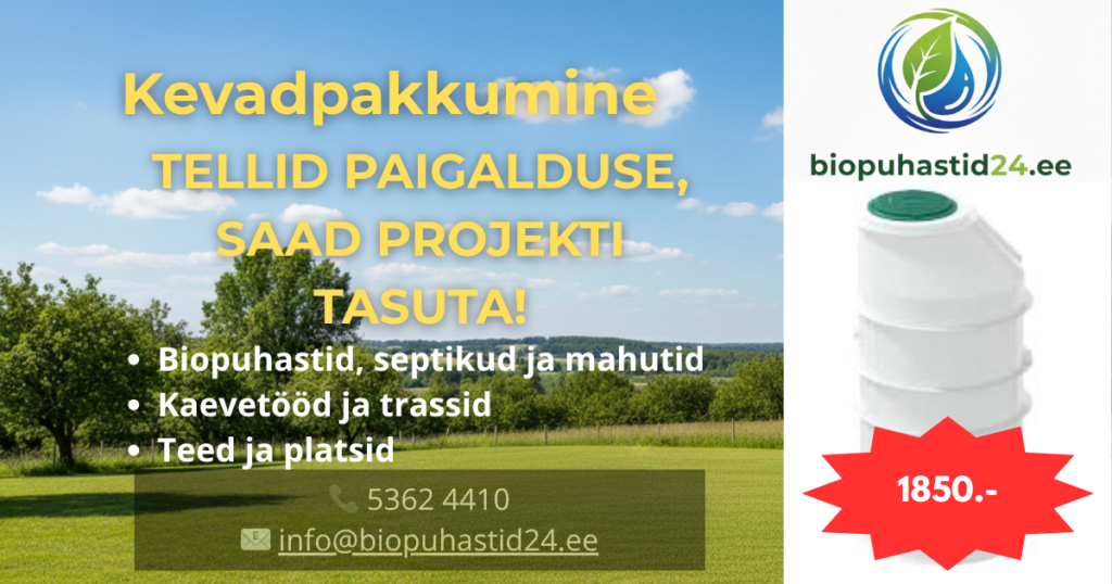 Avaleht tellid paigalduse, saad projekti tasuta!